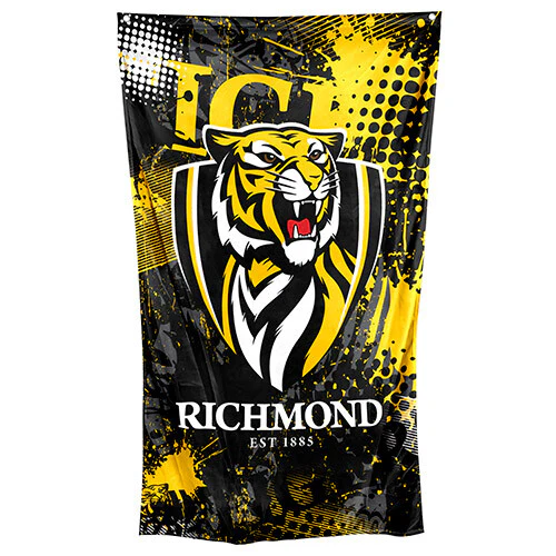 AFL Wall Flag Cape - Richmond Tigers - 150cm x 90cm - Steel Eyelet For Hanging - Image 2