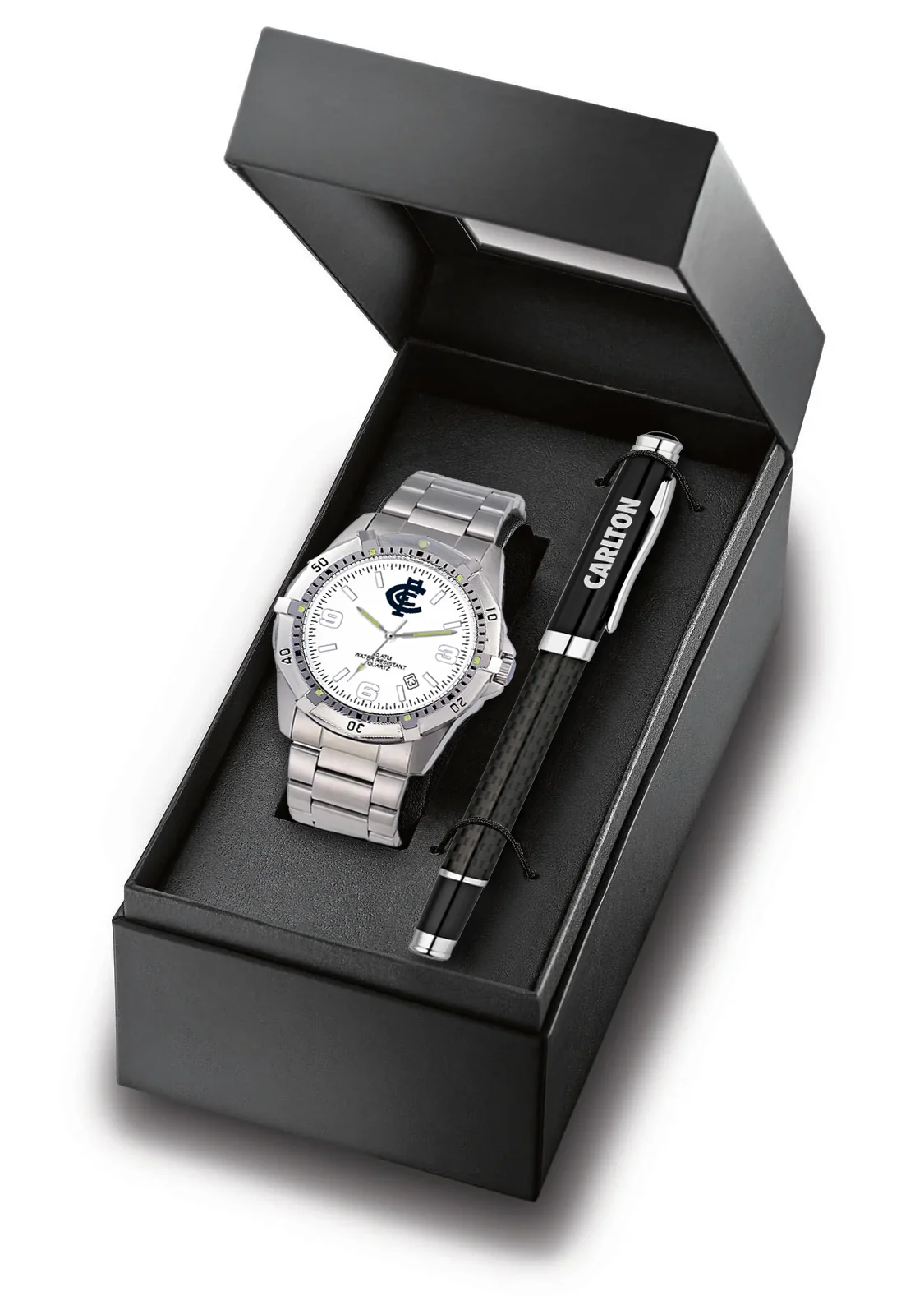 AFL Watch & Pen Gift Set - Carlton Blues - Stainless Steel