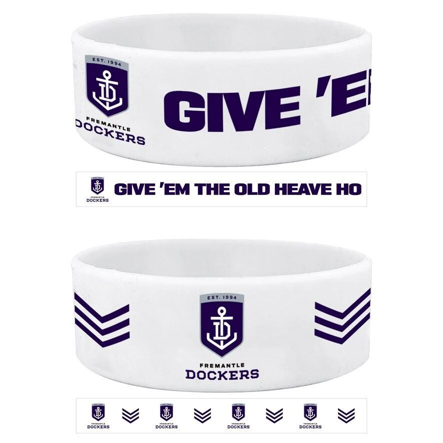 AFL Wrist Bands Set of 2 - Fremantle Dockers - Set of Two - Silicone Band - Image 2
