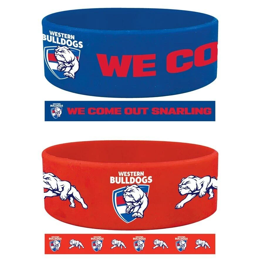 AFL Wrist Bands Set of 2 - Western Bulldogs - Set of Two - Silicone Band