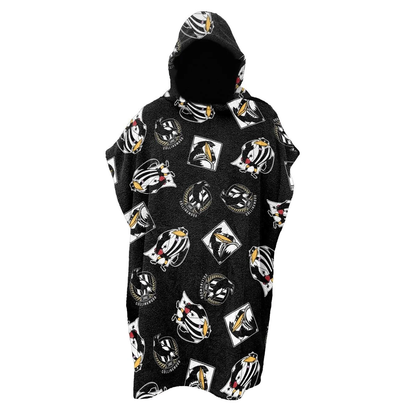 AFL Youth Hooded Towel - Collingwood Magpies - Kids - Beach Bath - OSFM - Image 2