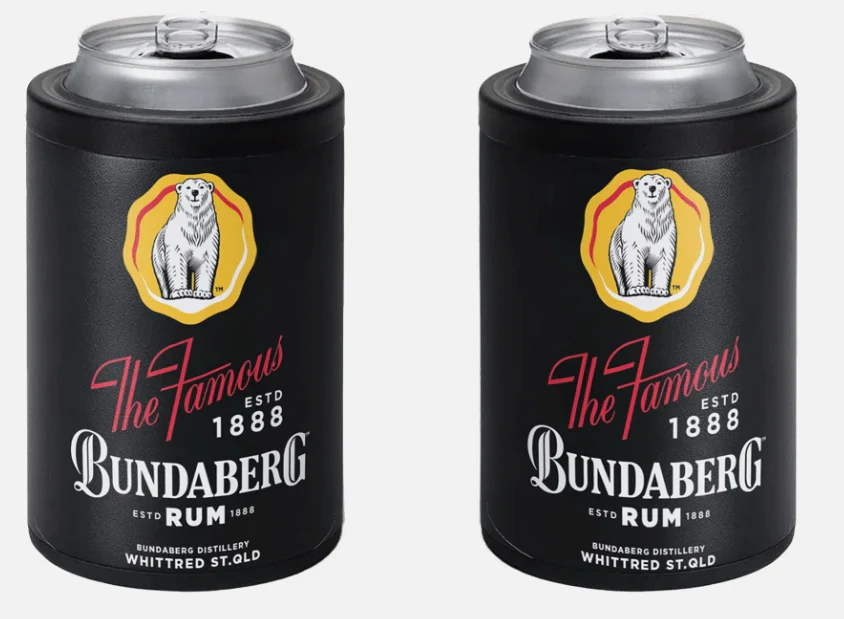 Bundaberg Rum Insulated Can Cooler - Stubby Cooler - Twist Top Lid - Black - Image 2