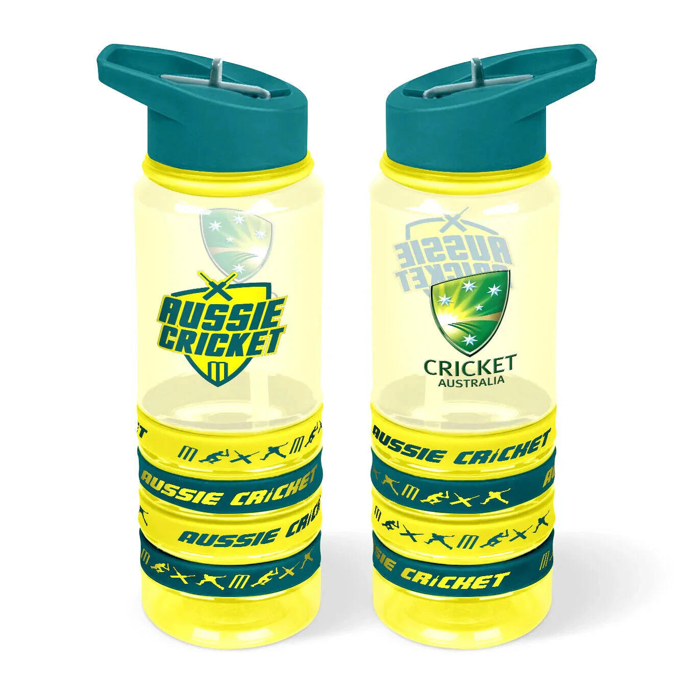 Cricket Australia Tritan Drink Water Bottle 650ml - 4 Wrist Bands - Image 2