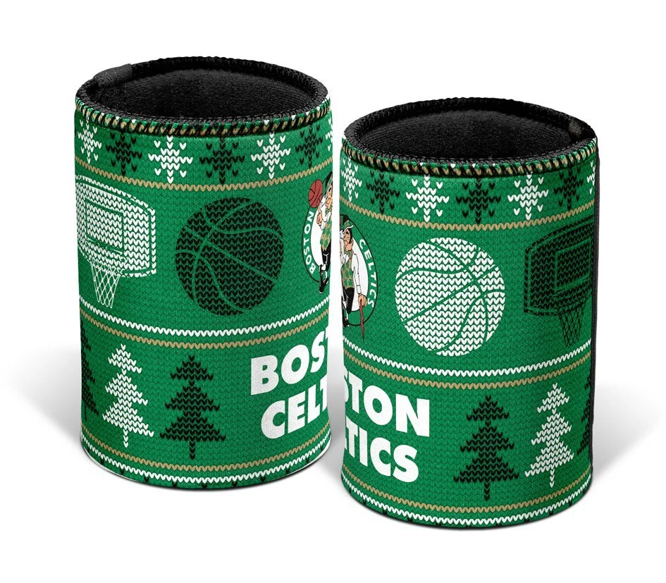 NBA Christmas Stubby Cooler  Boston Celtics  Rubber Base  XMAS - Image 2