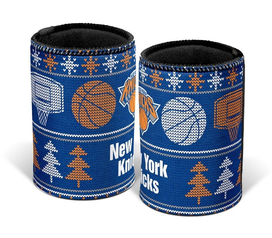 NBA Christmas Stubby Cooler  New York Knicks  Rubber Base  XMAS - Image 2