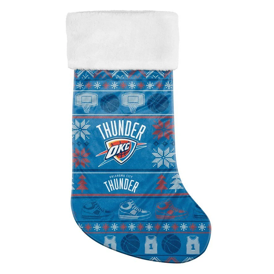 NBA Jumbo Christmas Stocking Oklahoma City Thunder  Sweater Print  XMAS