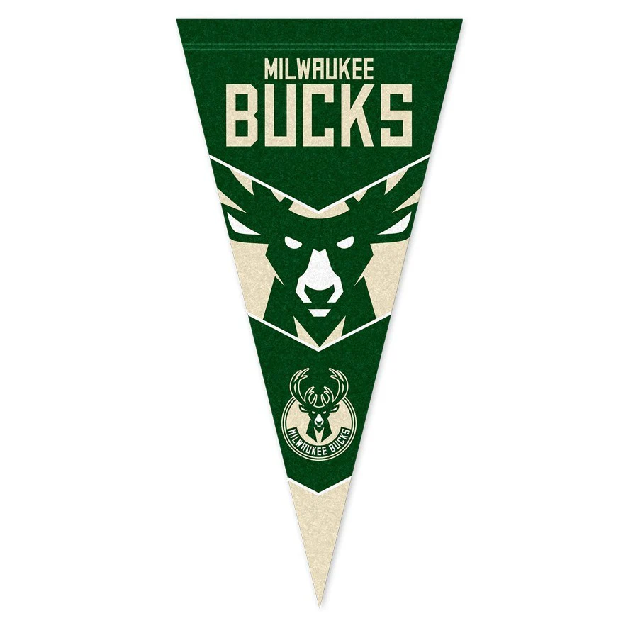 NBA Pennant Flag - Milwaukee Bucks - Felt - Single - Image 2