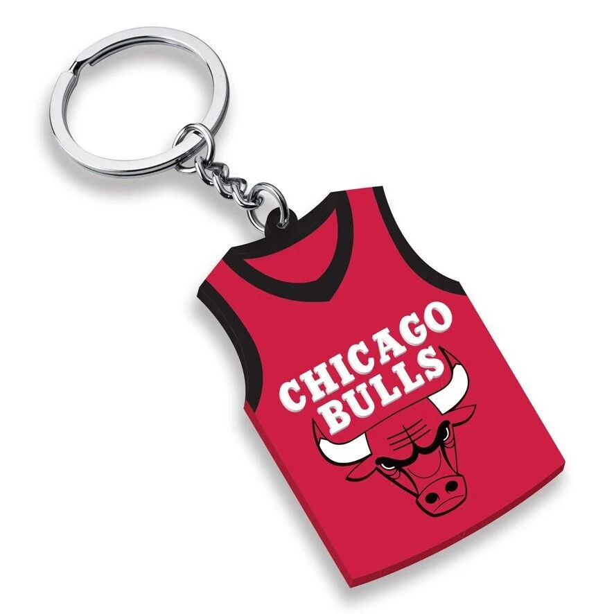 NBA Rubber Jersey Keyring - Chicago Bulls - Key Ring - Team Logo