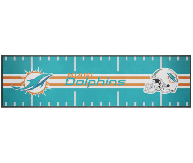 NFL Bar Runner - Miami Dolphins - 25x90cm - Rubber Backed - Image 2