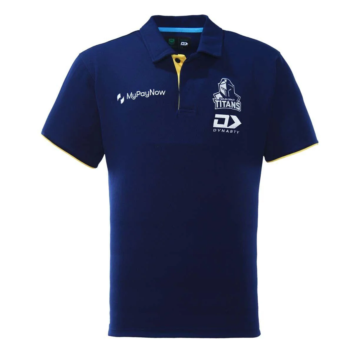 NRL 2023 Media Polo Shirt - Gold Coast Titans - Adult - NAVY - DYNASTY