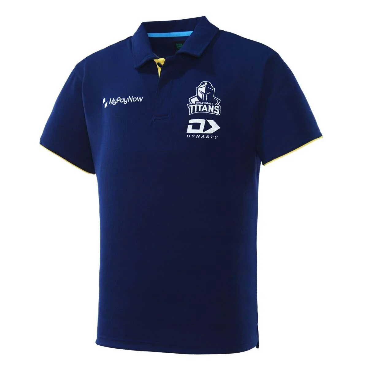 NRL 2023 Media Polo Shirt - Gold Coast Titans - Adult - NAVY - DYNASTY - Image 3