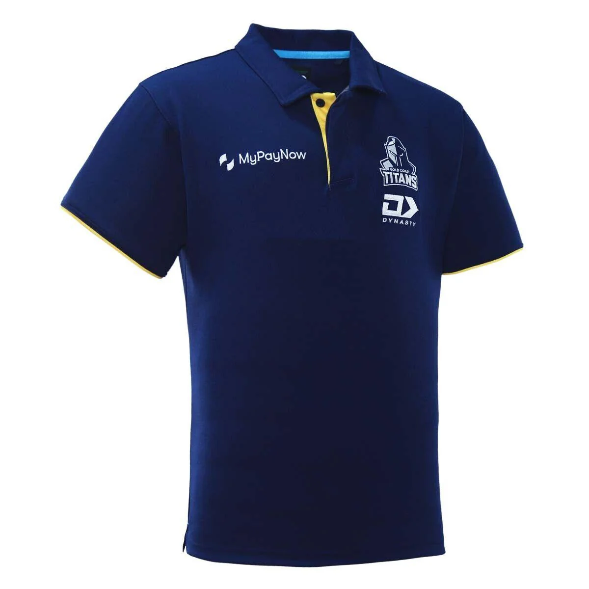 NRL 2023 Media Polo Shirt - Gold Coast Titans - Adult - NAVY - DYNASTY - Image 4