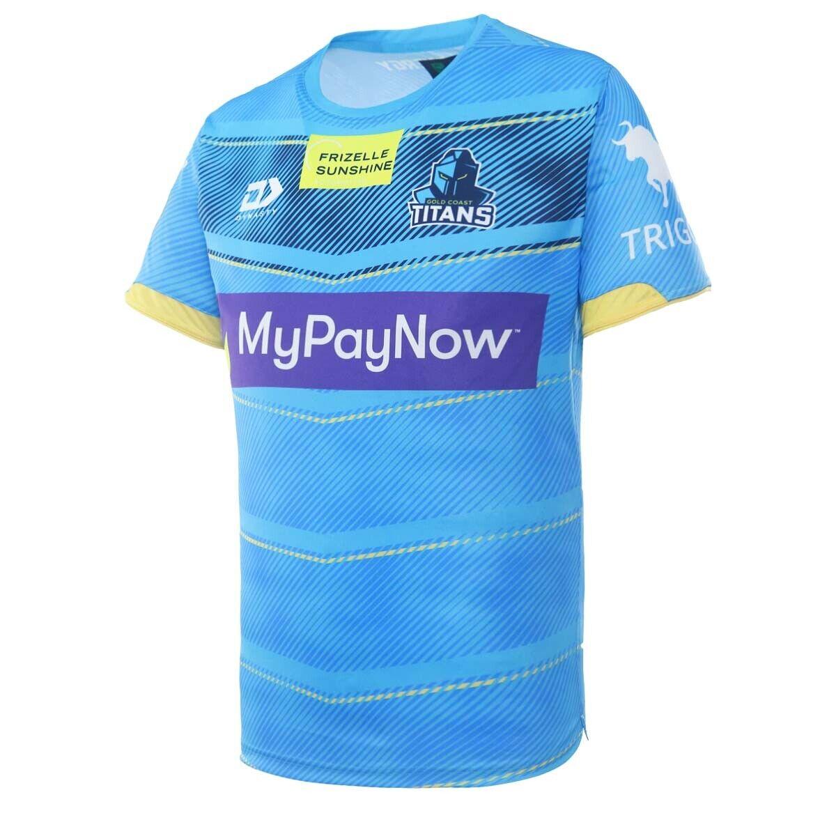 NRL 2023 Training Tee Shirt - Gold Coast Titans - Adult - CYAN - DYNASTY - Image 3