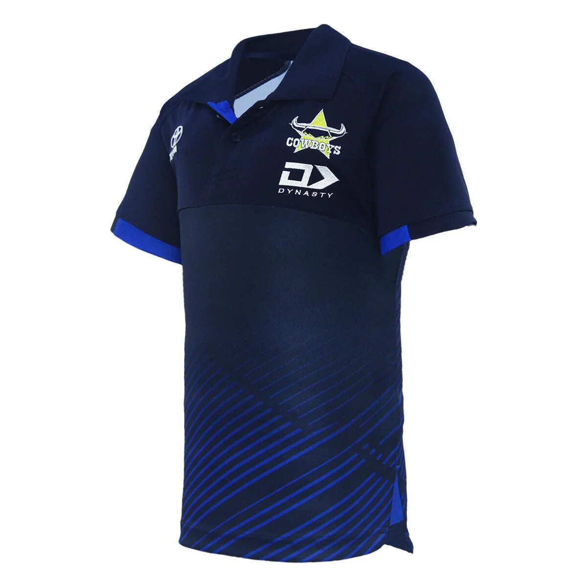 NRL 2024 ALT Media Polo - North Queensland Cowboys - Navy/Blue - Youth - DYNASTY - Image 2
