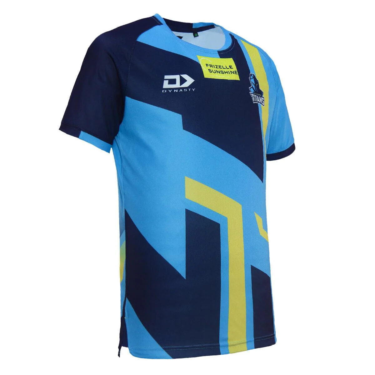 NRL 2024 Captains Run Tee - Gold Coast Titans - Cyan - Adult - Mens - Image 4