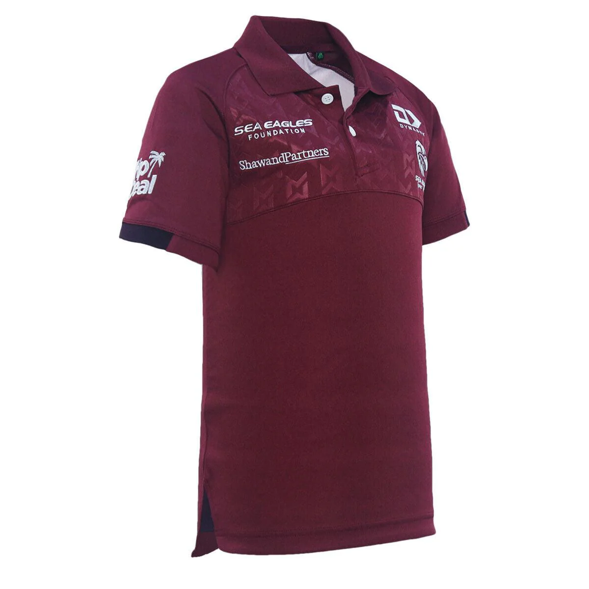 NRL 2024 Media Polo - Manly Sea Eagles - Maroon - Youth - Junior - Image 3