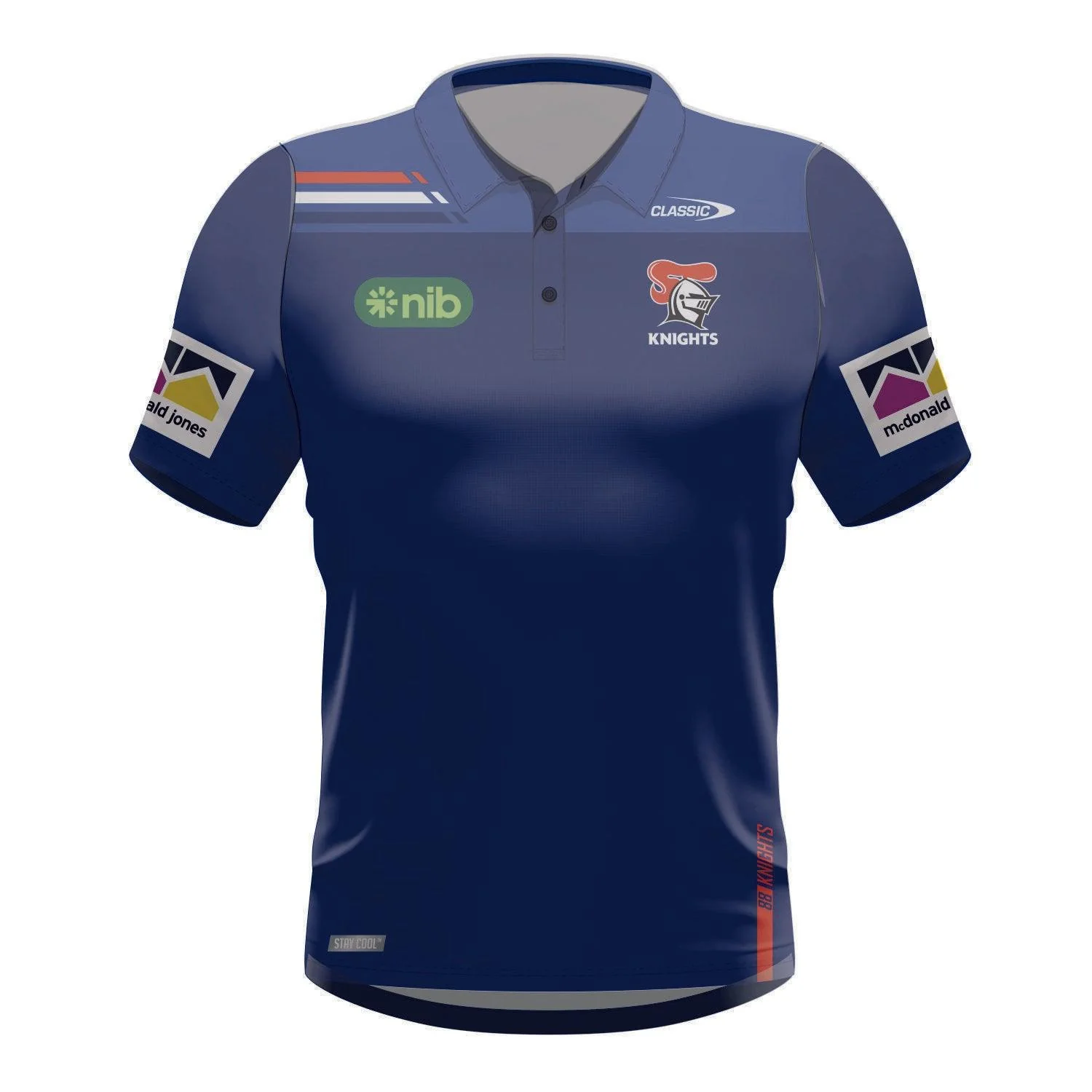 NRL 2024 Media Polo - Newcastle Knights - Navy - Adult