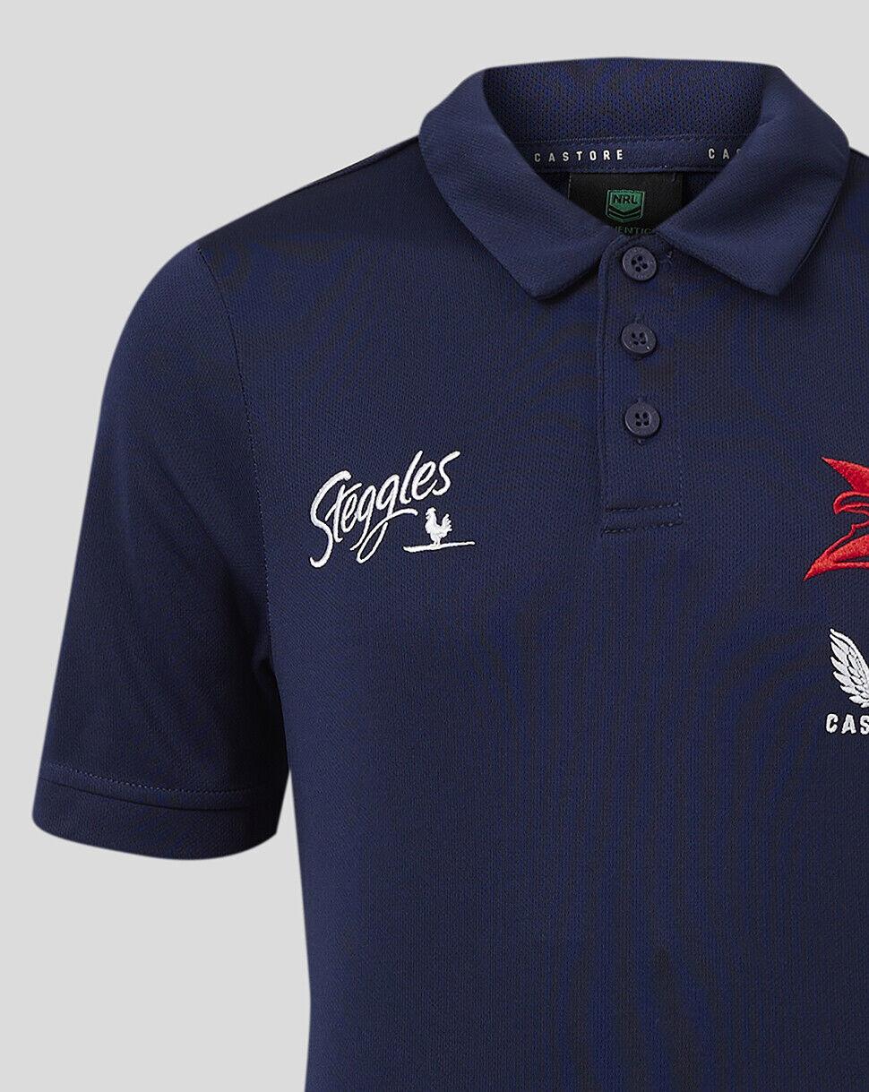 NRL 2024 Media Polo - Sydney Roosters - Junior - Youth - Kids - Shirt - Image 4