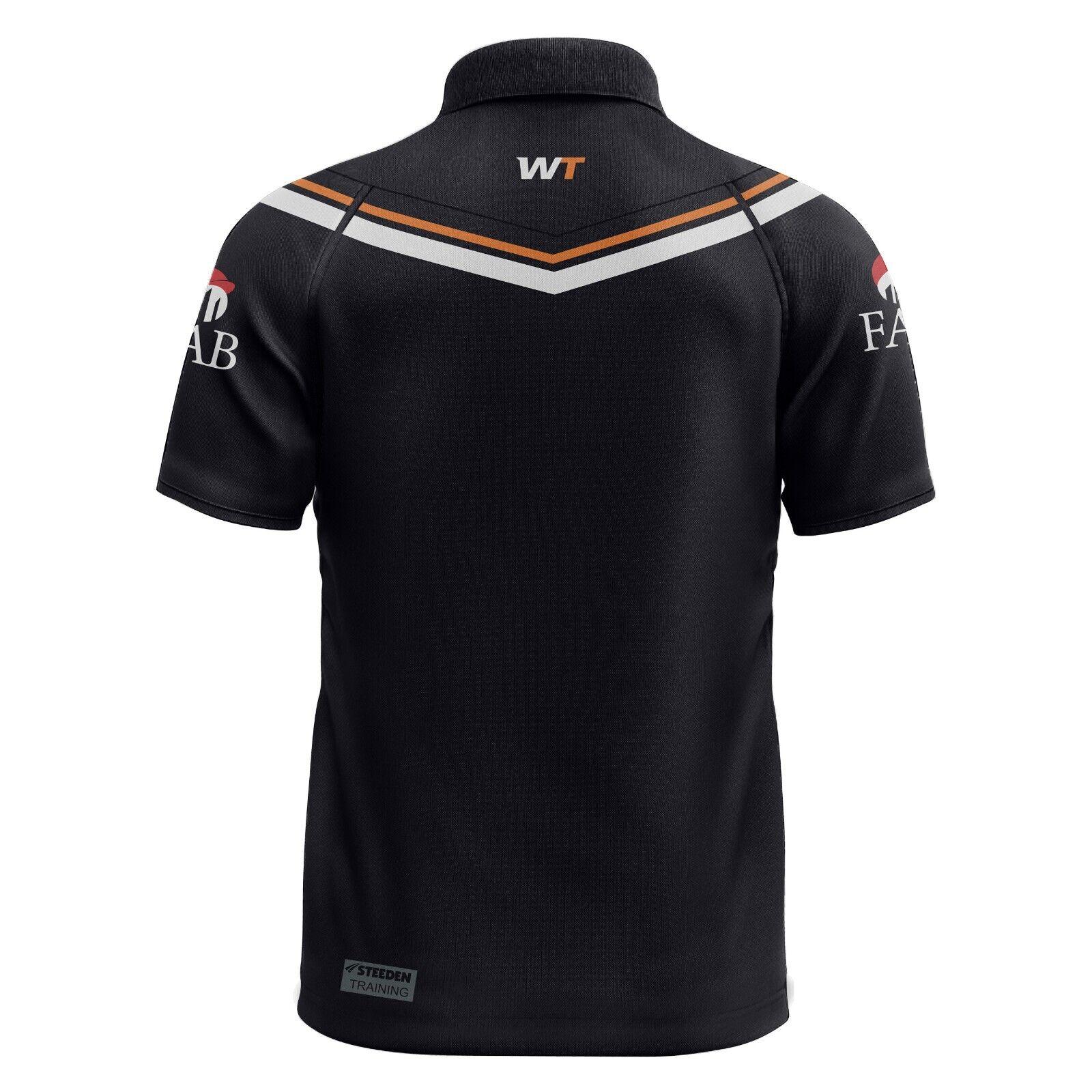 NRL 2024 Media Polo - West Tigers - Black - Adult - Mens - Image 2