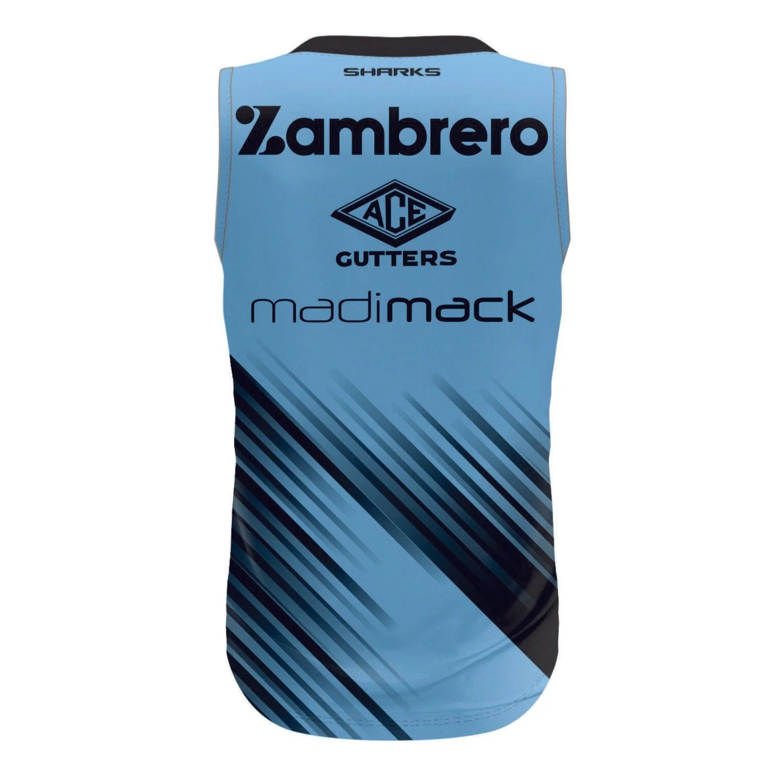 NRL 2024 Training Singlet - Cronulla Sharks - Blue - Adult - Mens - CLASSIC - Image 2