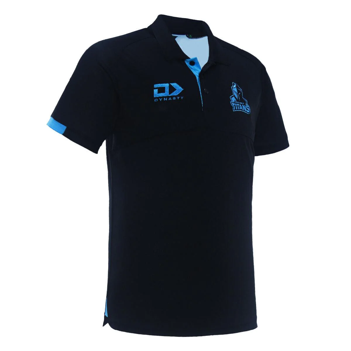 NRL 2024 Travel Polo - Gold Coast Titans - Black - Adult - Mens - Image 2