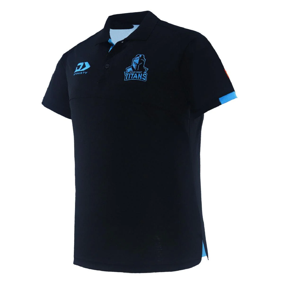 NRL 2024 Travel Polo - Gold Coast Titans - Black - Adult - Mens - Image 3