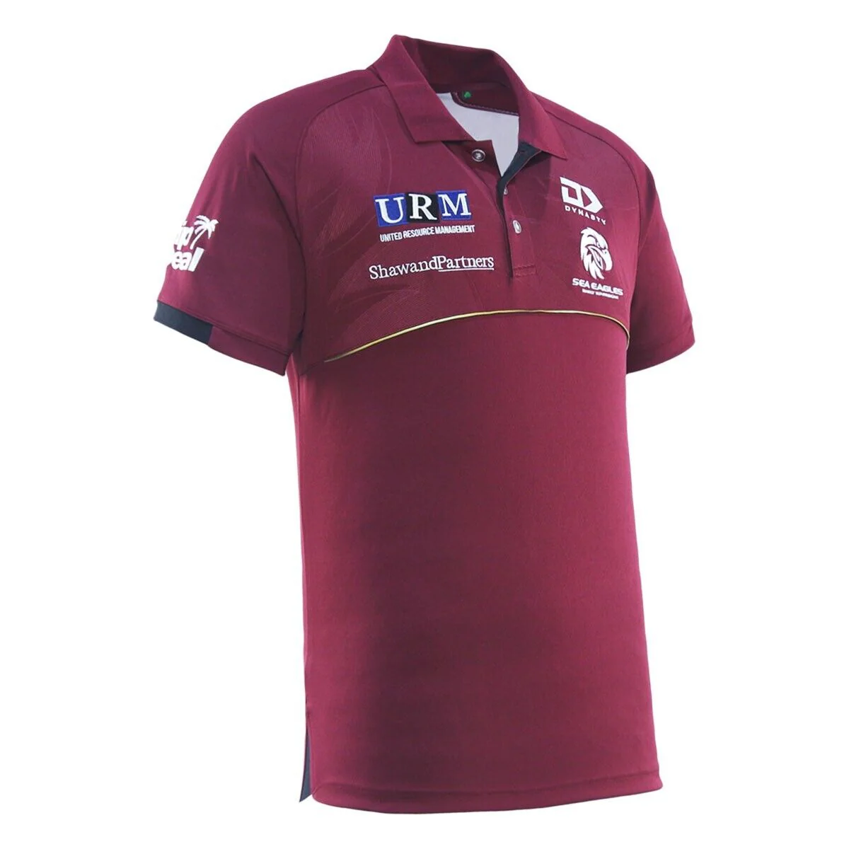 NRL 2025 Alt Media Polo Shirt - Manly Sea Eagles - Maroon - Adult - Mens - Image 4