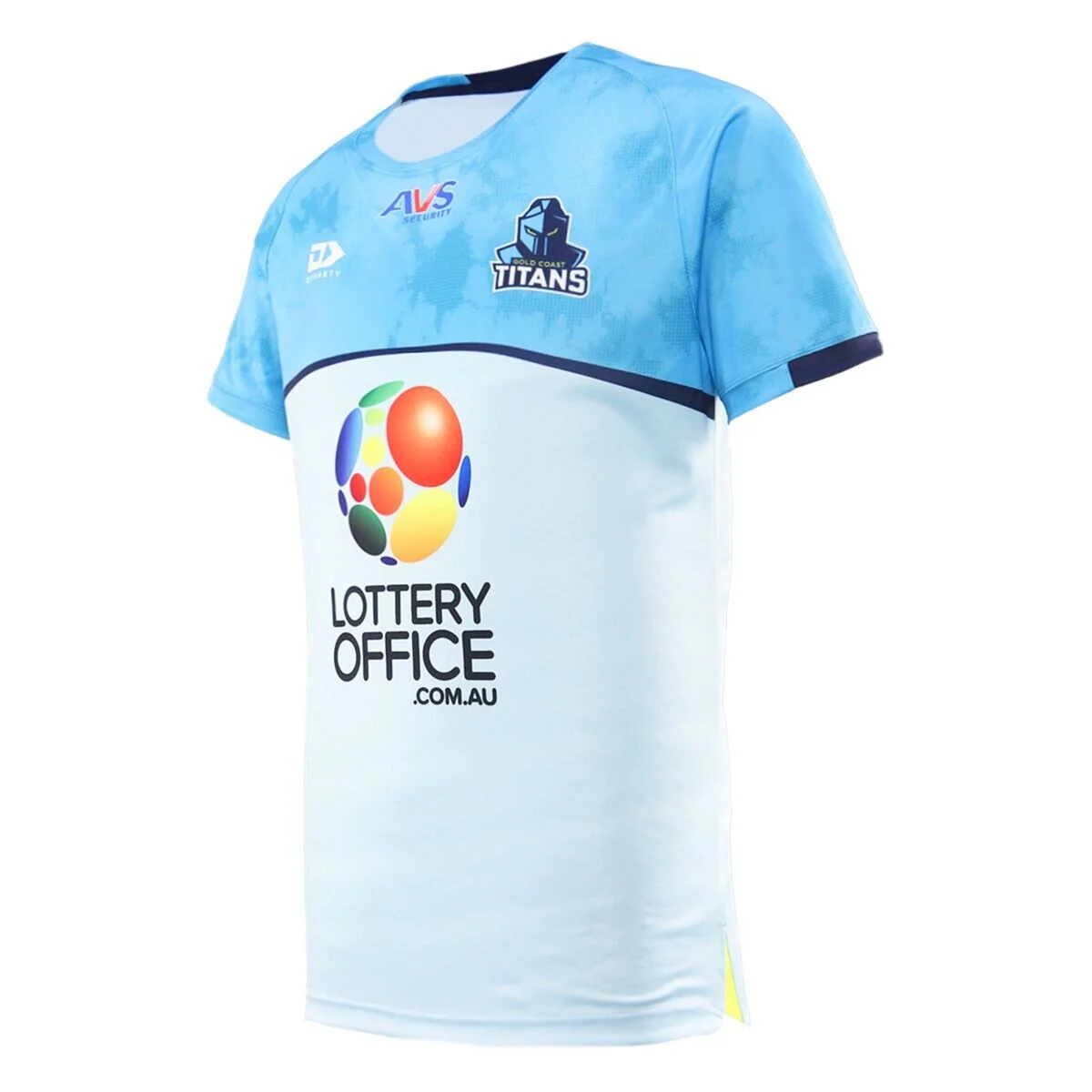 NRL 2025 Alt Training Tee Shirt - Gold Coast Titans - Light Blue - Adult - Mens - Image 2