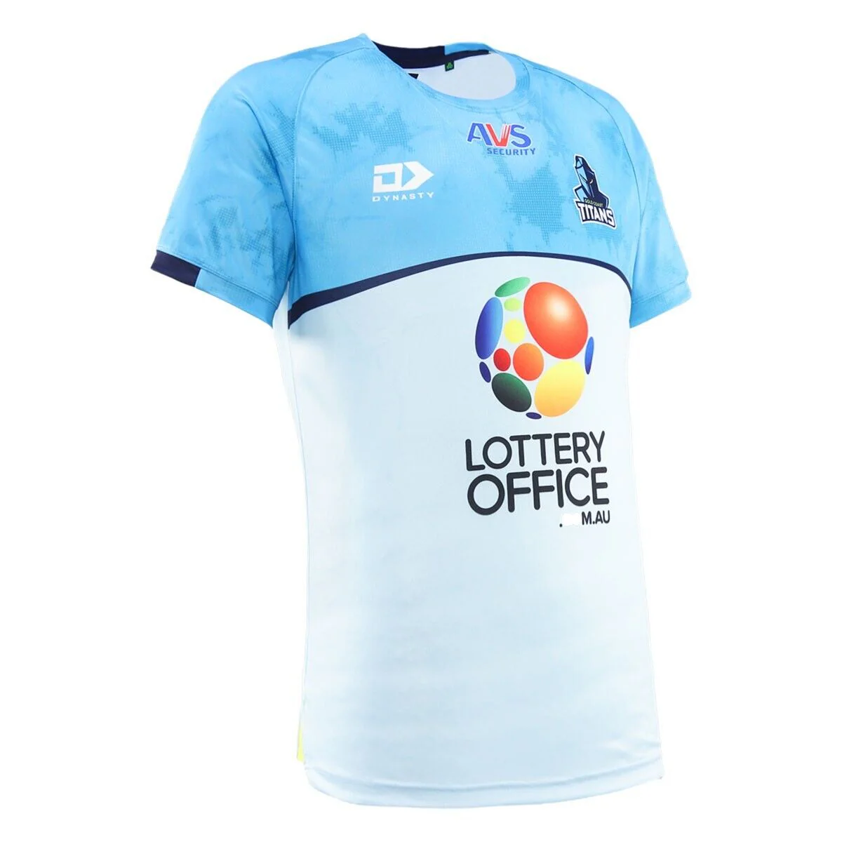 NRL 2025 Alt Training Tee Shirt - Gold Coast Titans - Light Blue - Adult - Mens - Image 3