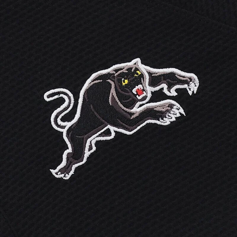 NRL 2025 Media Polo - Penrith Panthers - Black - Adult - Mens - Image 3