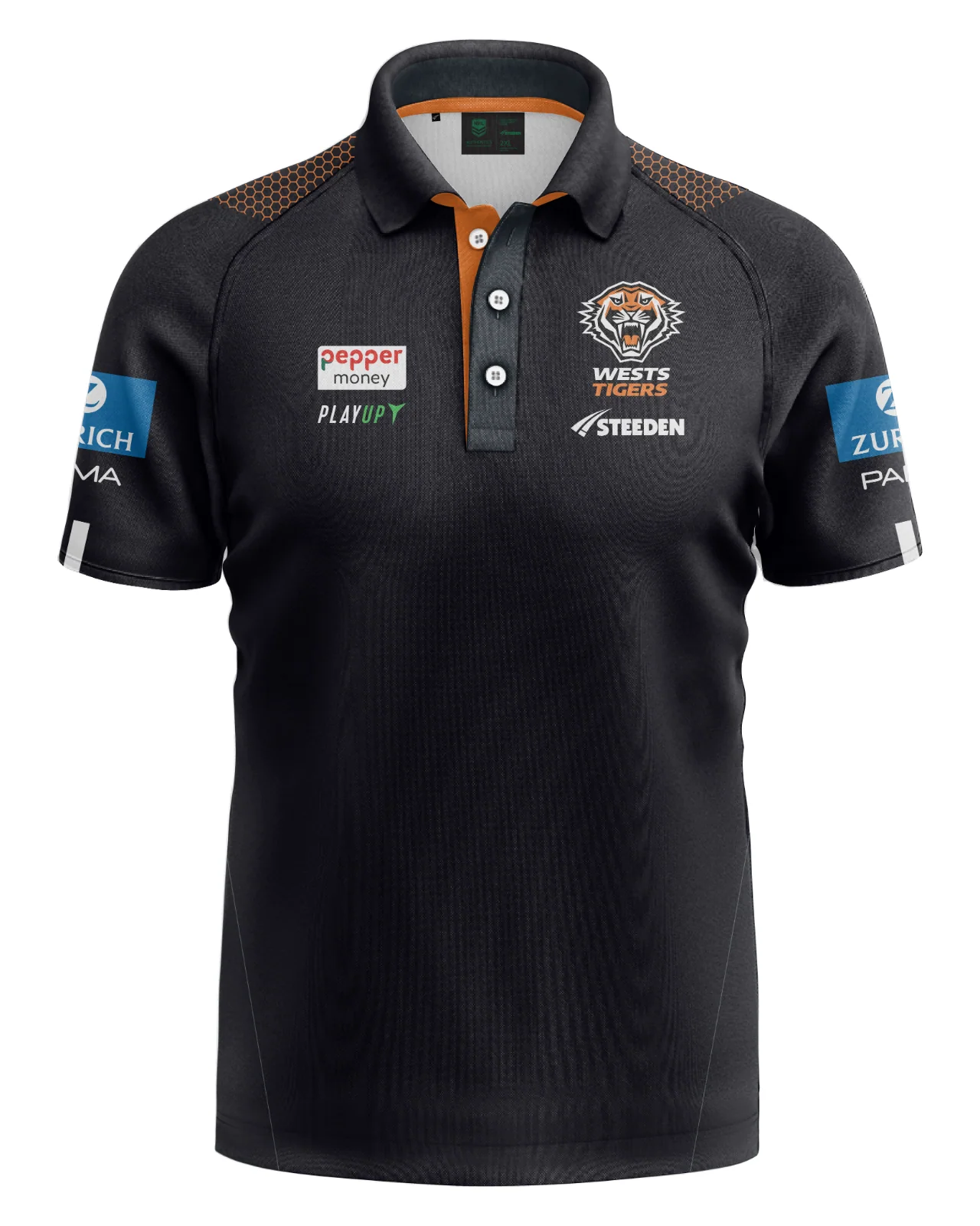 NRL 2025 Media Polo - West Tigers - Adult - Mens