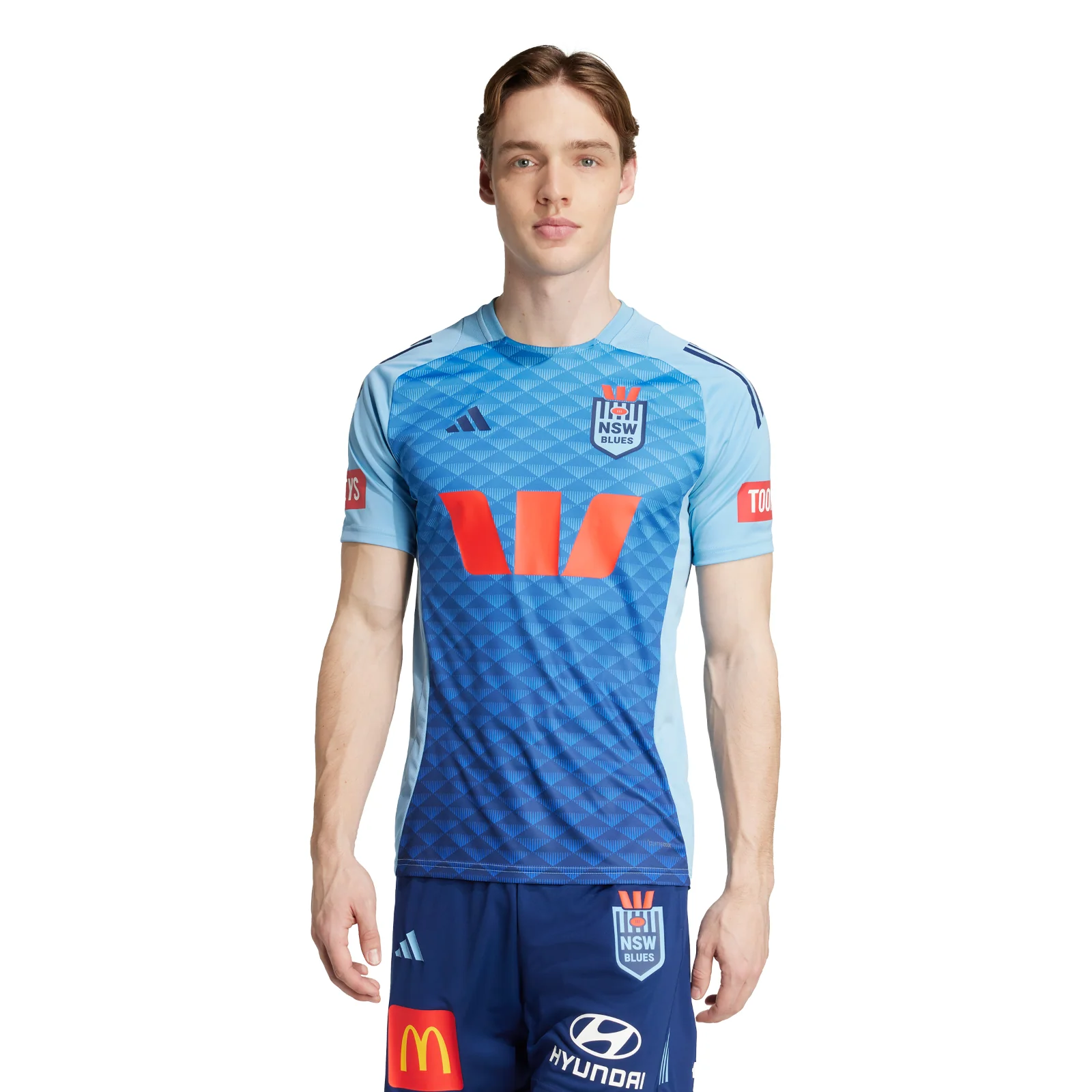 NRL 2025 Performance Tee - New South Wales Blues - NSW - Adult - Mens-Light Blue - Image 2