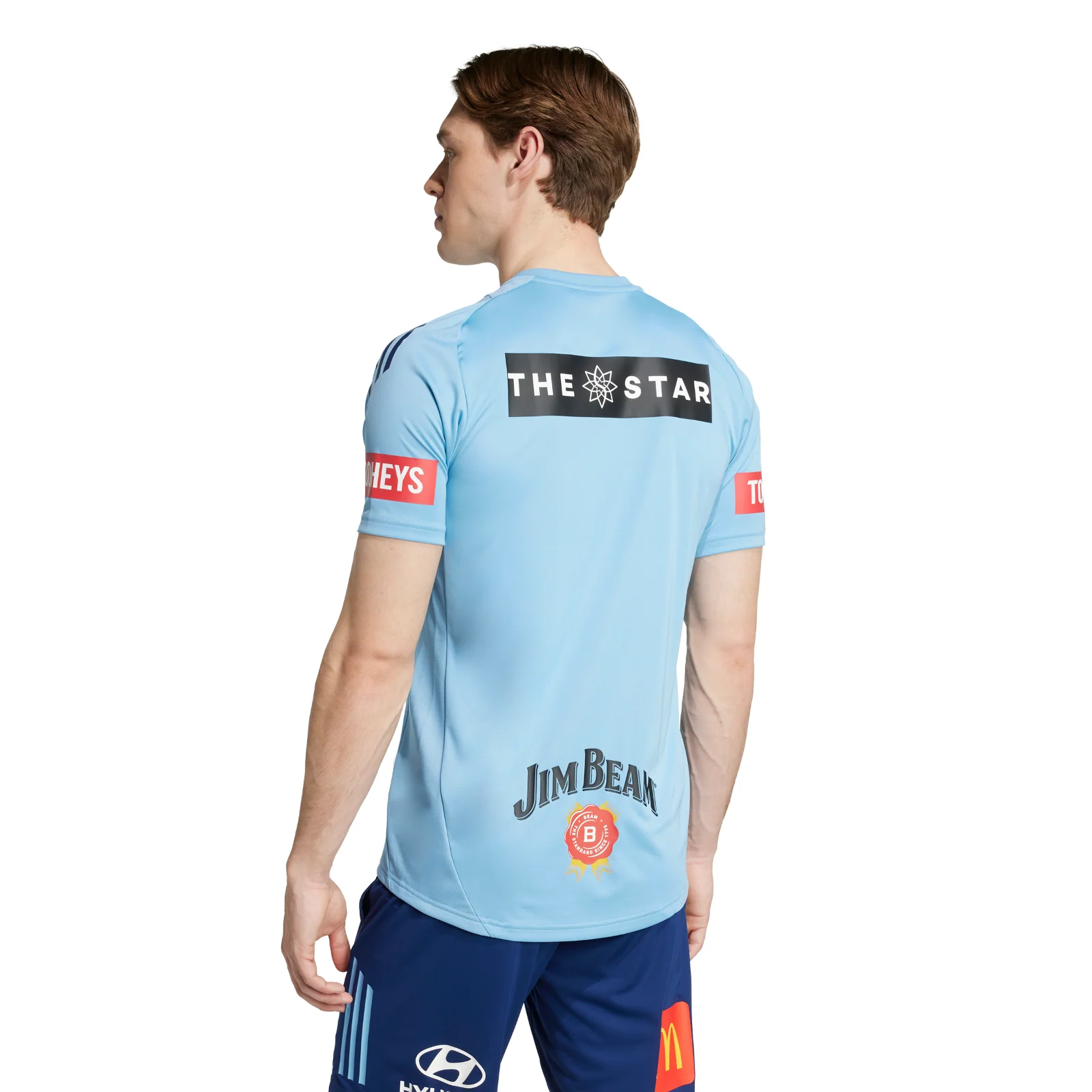 NRL 2025 Performance Tee - New South Wales Blues - NSW - Adult - Mens-Light Blue - Image 3