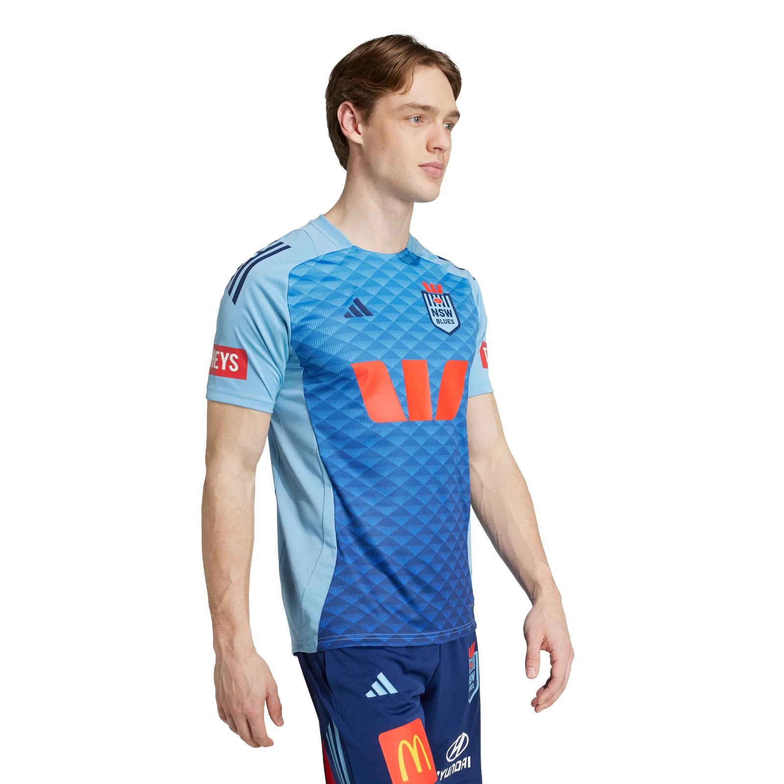 NRL 2025 Performance Tee - New South Wales Blues - NSW - Adult - Mens-Light Blue - Image 4
