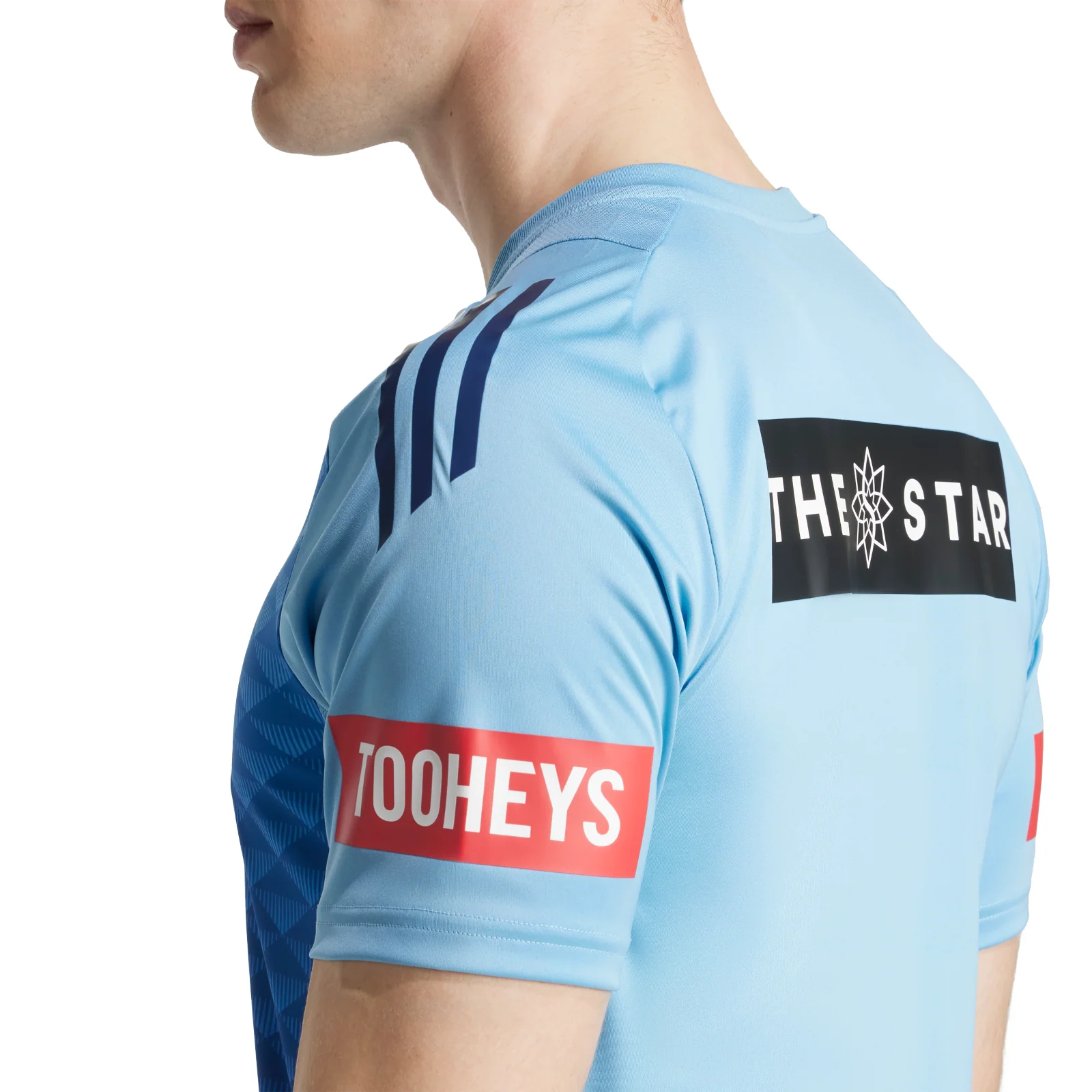 NRL 2025 Performance Tee - New South Wales Blues - NSW - Adult - Mens-Light Blue - Image 6