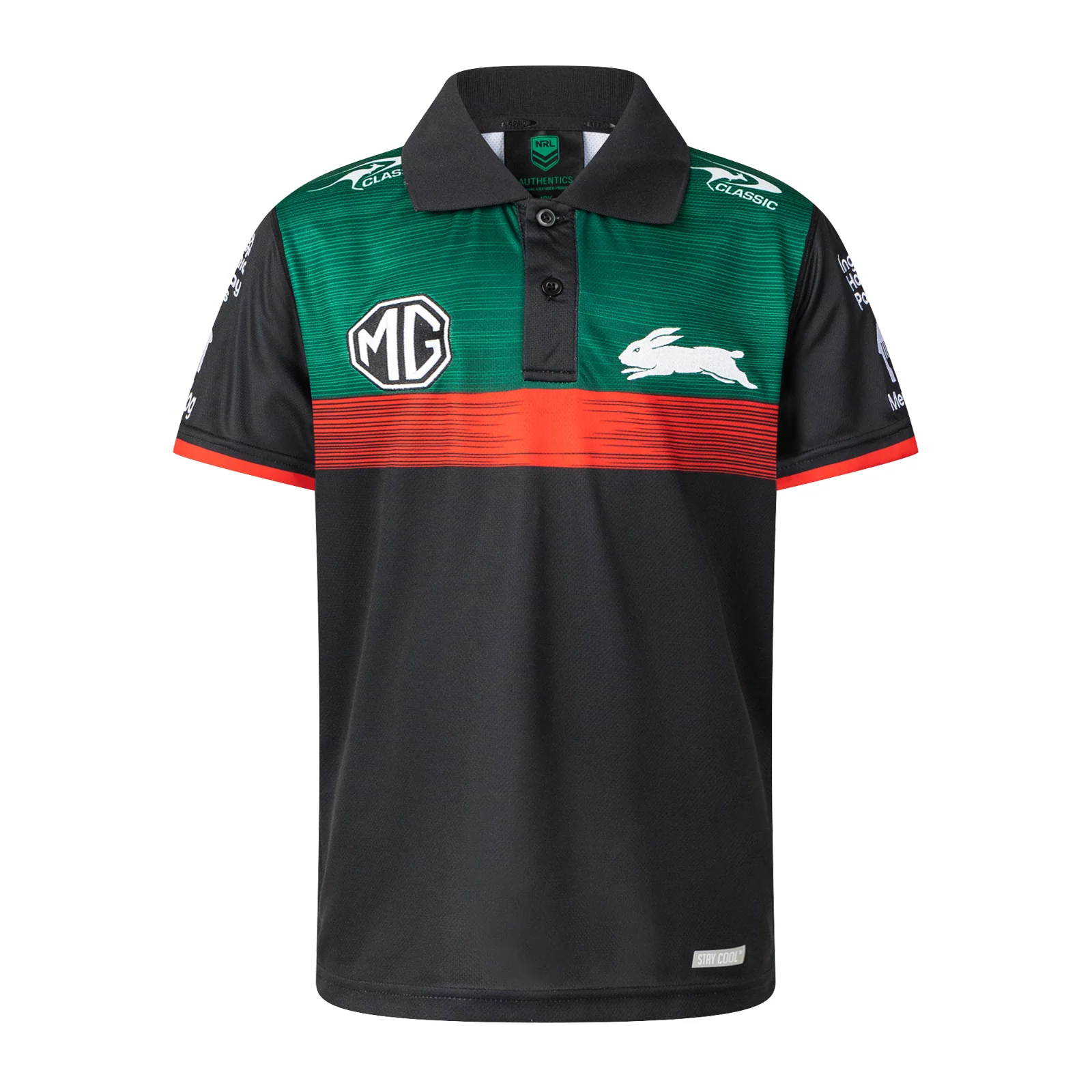 NRL 2025 Players Polo - South Sydney Rabbitohs - Shirt - Youth - CLASSIC