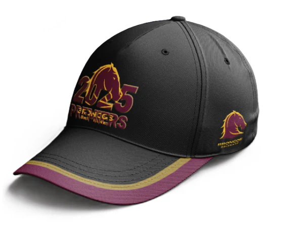 NRL 2025 Premiers Cap Brisbane Broncos Adult OSFM - Image 2