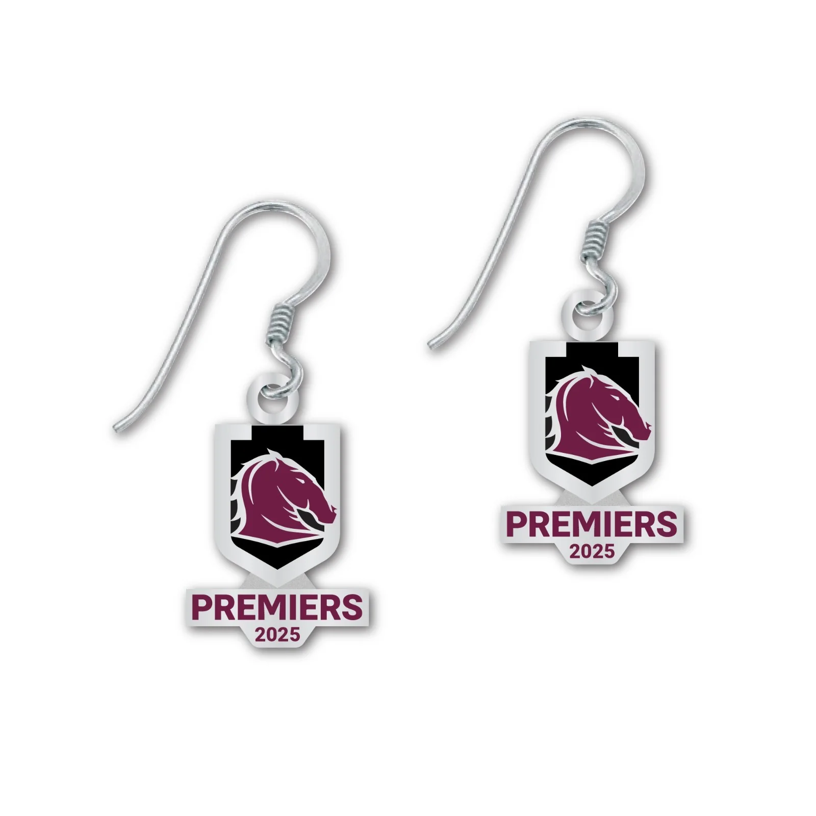 NRL 2025 PREMIERS EARRINGS - BRISBANE BRONCOS - PRE-ORDER - DUE NOVEMBER 2025