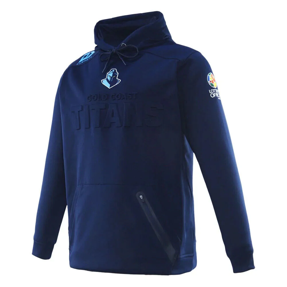 NRL 2025 Pullover Hoodie - Gold Coast Titans - Navy - Adult - Mens - Image 3