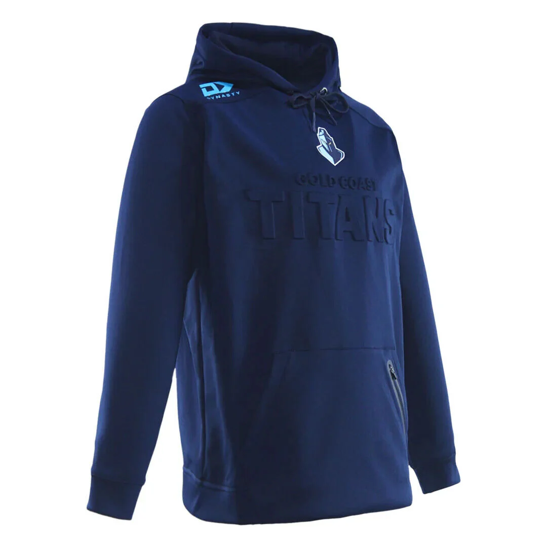 NRL 2025 Pullover Hoodie - Gold Coast Titans - Navy - Adult - Mens - Image 4