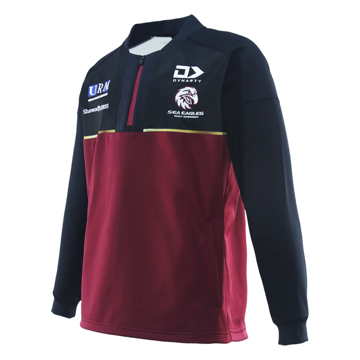 NRL 2025 Qtr Zip Anthem Jacket  - Manly Sea Eagles - Maroon - Adult - Mens - Image 3