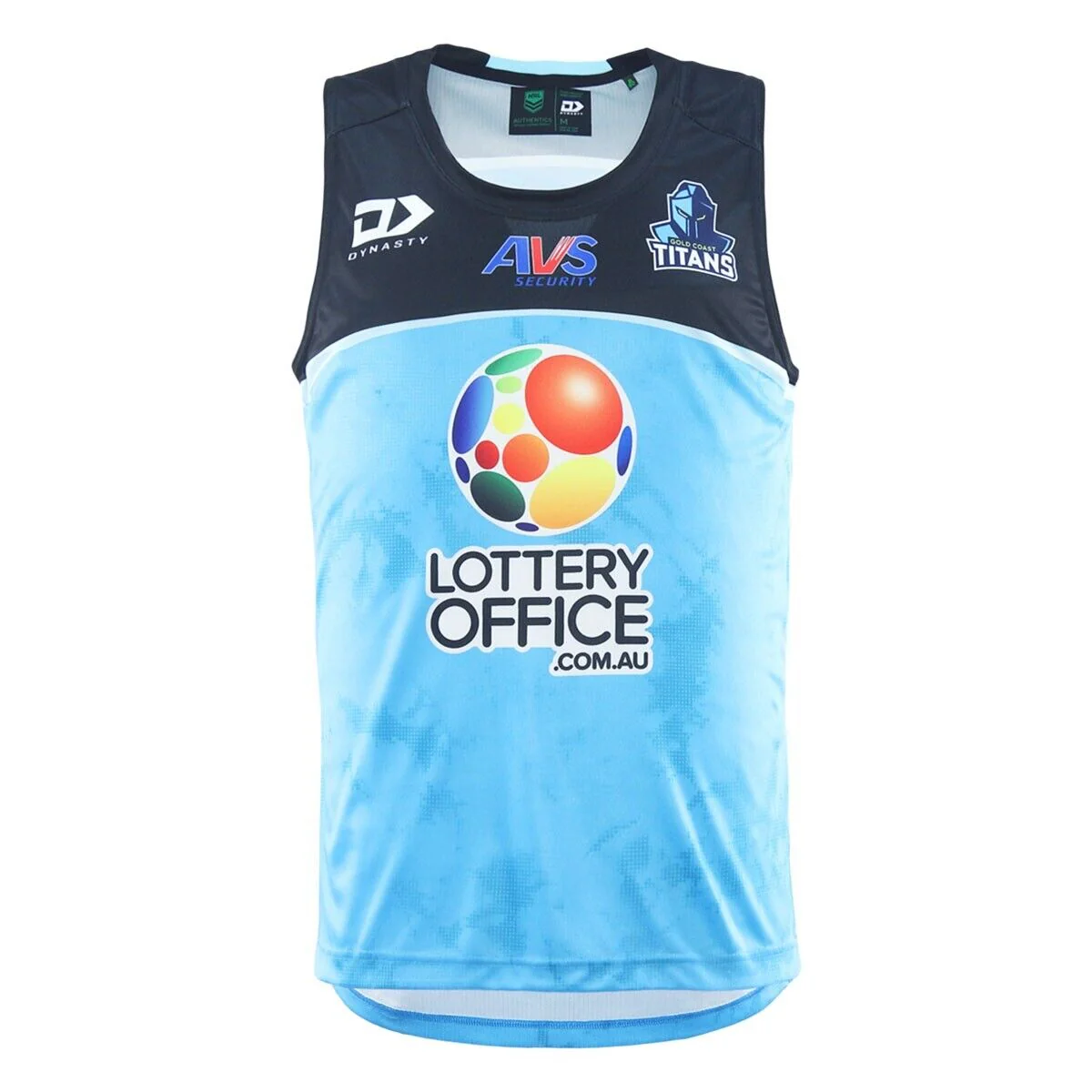 NRL 2025 Training Singlet - Gold Coast Titans - Cyan - Adult - Mens