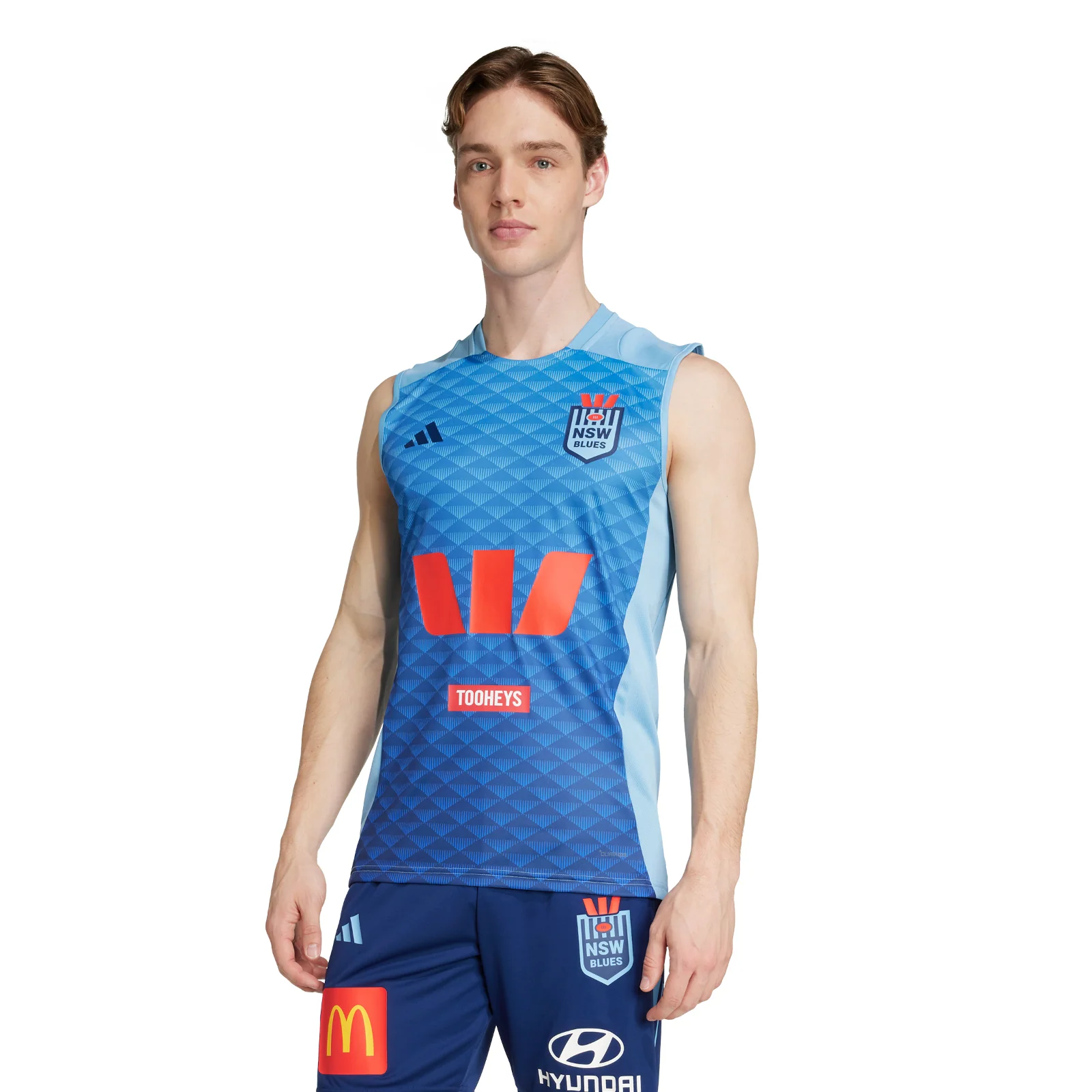 NRL 2025 Training Singlet - New South Wales Blues - NSW - Mens - Light Blue - Image 2