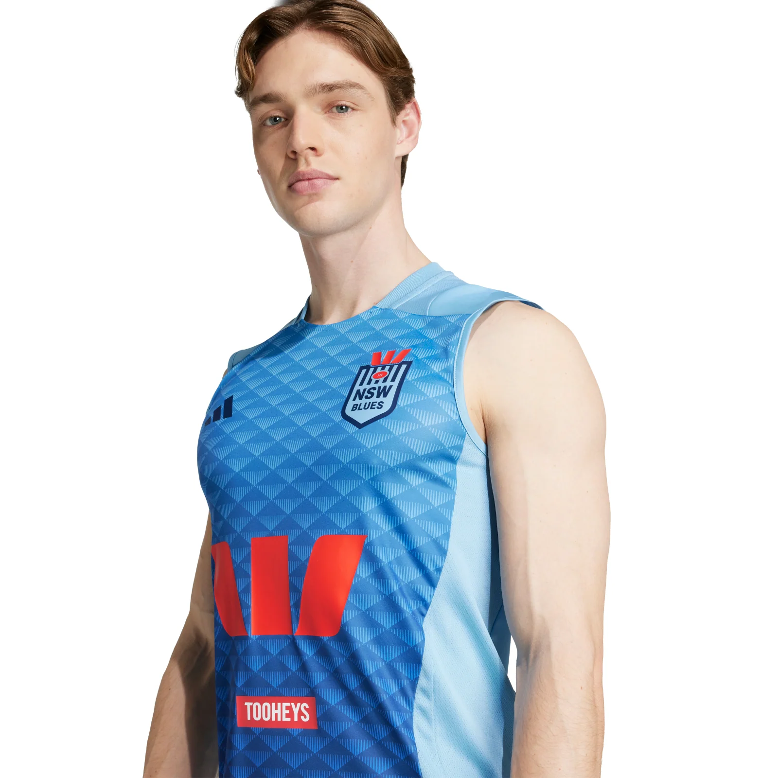 NRL 2025 Training Singlet - New South Wales Blues - NSW - Mens - Light Blue - Image 4