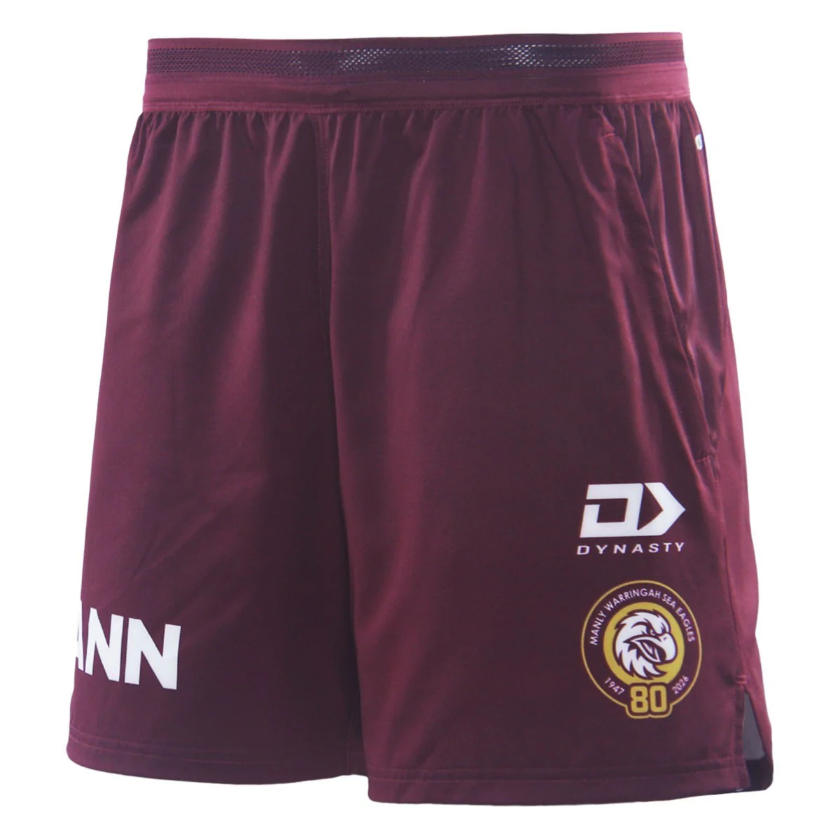 NRL 2026 Gym Shorts - Manly Sea Eagles - Adult - Mens - Maroon - Training - Image 3