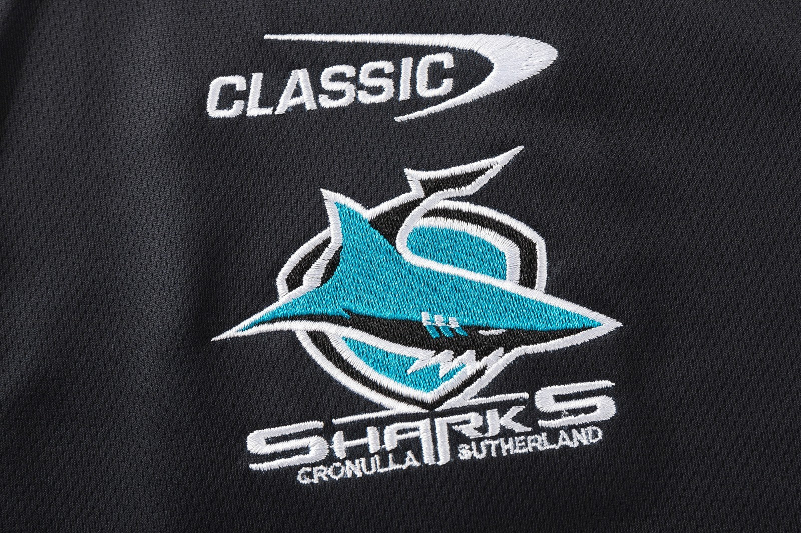 NRL 2026 Media Polo - Cronulla Sharks - Black - Adult - Mens - Image 5