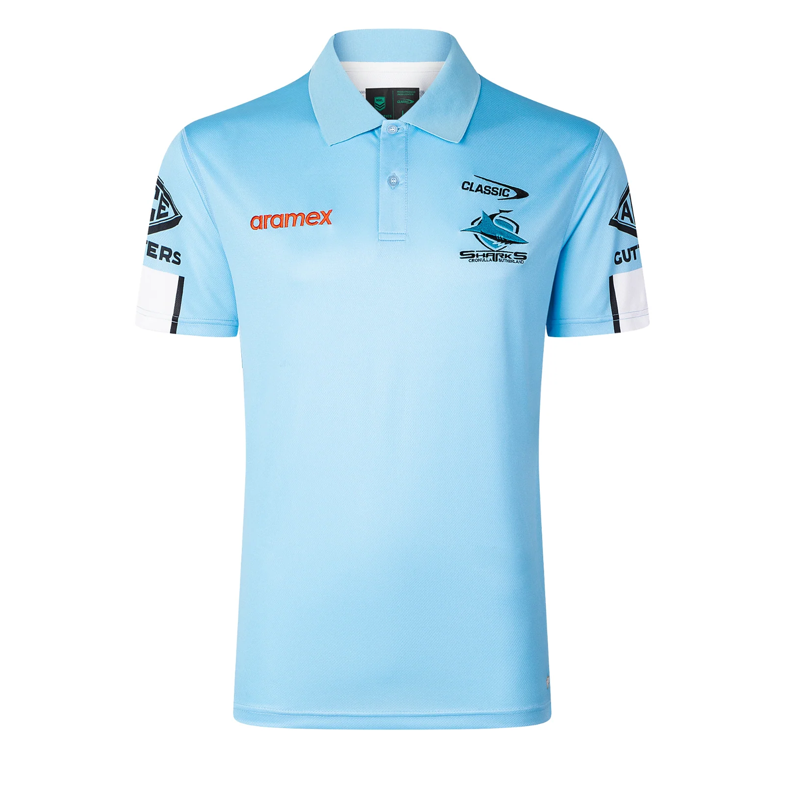 NRL 2026 Media Polo - Cronulla Sharks - Blue - Adult - Mens