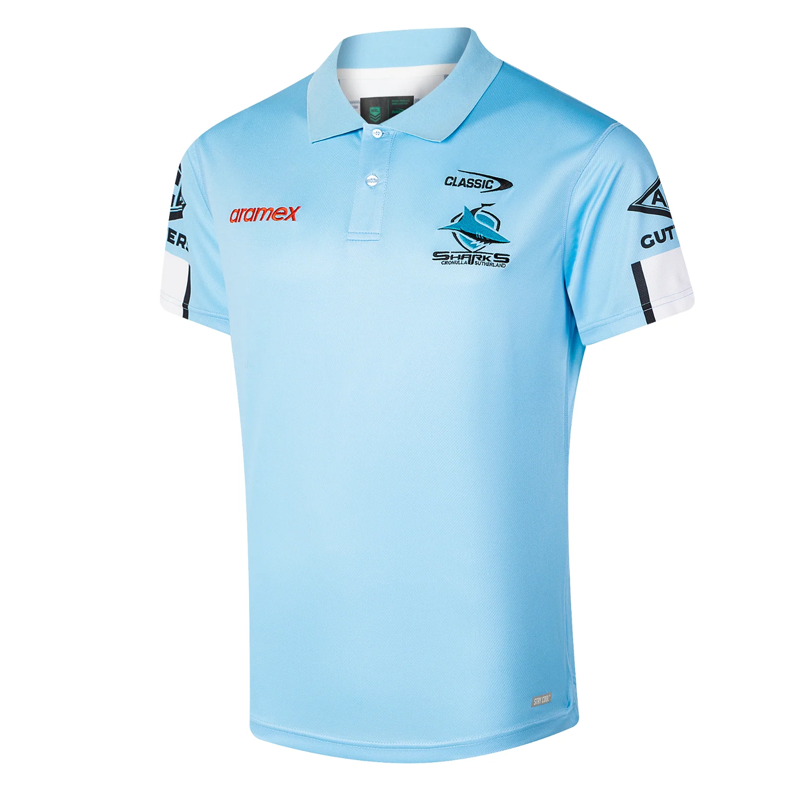 NRL 2026 Media Polo - Cronulla Sharks - Blue - Youth - Kids - Image 2