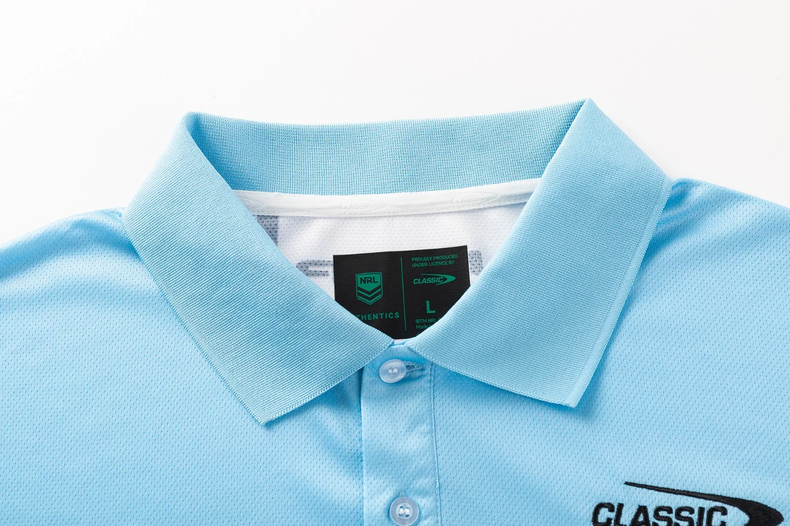 NRL 2026 Media Polo - Cronulla Sharks - Blue - Youth - Kids - Image 4