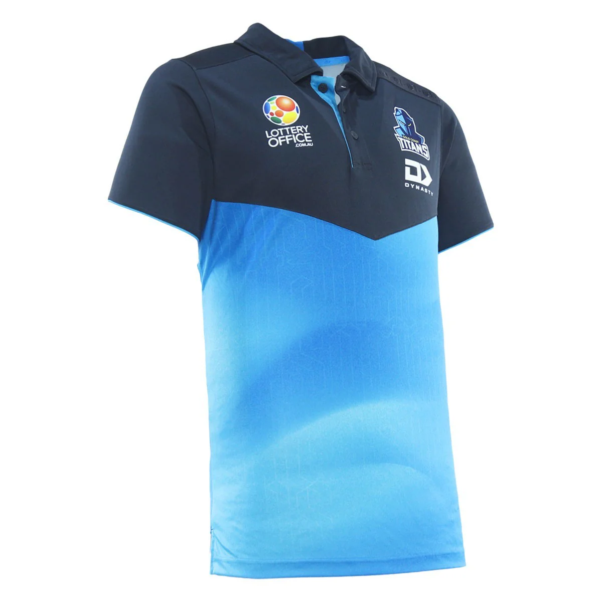 NRL 2026 Media Polo  Gold Coast Titans  Adult  Mens  Shirt  Cyan - Image 4